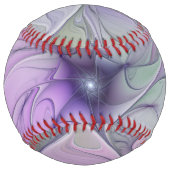 素晴らし美しいモダン抽象芸術フラクタルアートフラワー ソフトボール (裏面)