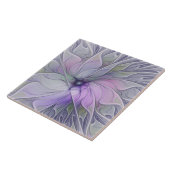 素晴らし美しいモダン抽象芸術フラクタルアートフラワー タイル (側面)