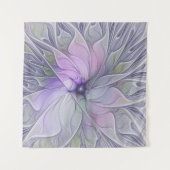 素晴らし美しいモダン抽象芸術フラクタルアートフラワー タペストリー (正面(横))