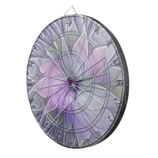 素晴らし美しいモダン抽象芸術フラクタルアートフラワー ダーツボード (正面右)