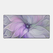 素晴らし美しいモダン抽象芸術フラクタルアートフラワー デスクマット (正面)