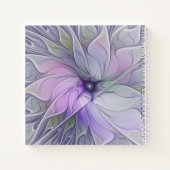 素晴らし美しいモダン抽象芸術フラクタルアートフラワー ノートブック (裏面)