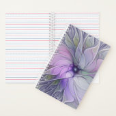 素晴らし美しいモダン抽象芸術フラクタルアートフラワー ノートブック (内側)