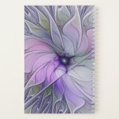 素晴らし美しいモダン抽象芸術フラクタルアートフラワー ノートブック (裏面)