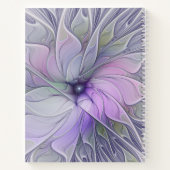 素晴らし美しいモダン抽象芸術フラクタルアートフラワー ノートブック (裏面)