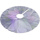 素晴らし美しいモダン抽象芸術フラクタルアートフラワー ブラッシュドポリエステルツリースカート (アングル)