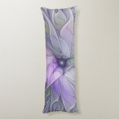 素晴らし美しいモダン抽象芸術フラクタルアートフラワー ボディピロー (裏面 (縦))