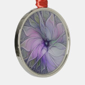 素晴らし美しいモダン抽象芸術フラクタルアートフラワー メタルオーナメント (右)