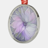 素晴らし美しいモダン抽象芸術フラクタルアートフラワー メタルオーナメント (左)