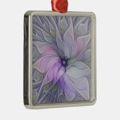 素晴らし美しいモダン抽象芸術フラクタルアートフラワー メタルオーナメント (右)