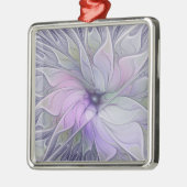 素晴らし美しいモダン抽象芸術フラクタルアートフラワー メタルオーナメント (左)