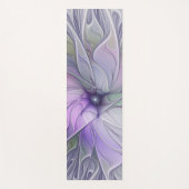 素晴らし美しいモダン抽象芸術フラクタルアートフラワー ヨガマット (正面)