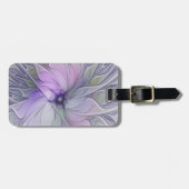 素晴らし美しいモダン抽象芸術フラクタルアートフラワー ラゲッジタグ (正面横)