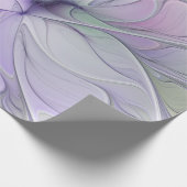 素晴らし美しいモダン抽象芸術フラクタルアートフラワー ラッピングペーパー (角)