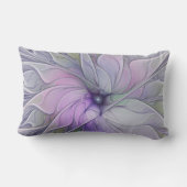 素晴らし美しいモダン抽象芸術フラクタルアートフラワー ランバークッション (裏面)