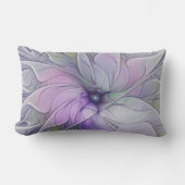 素晴らし美しいモダン抽象芸術フラクタルアートフラワー ランバークッション (正面)