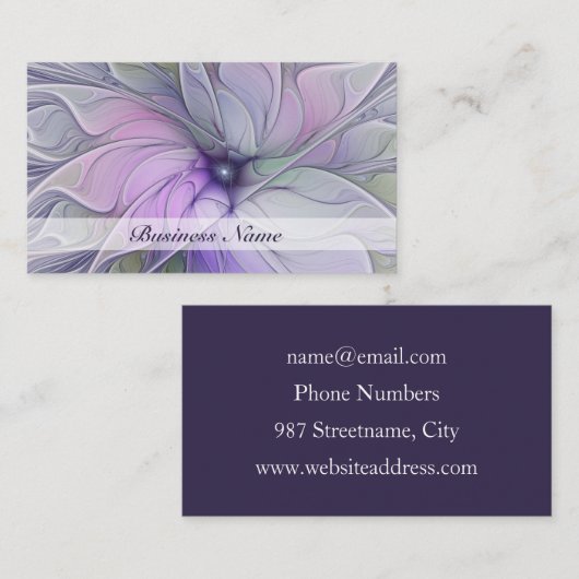 素晴らし美しいモダン抽象芸術フラクタルアートフラワー 名刺 (正面/裏面)