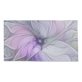 素晴らし美しいモダン抽象芸術フラクタルアートフラワー 枕カバー (裏面)