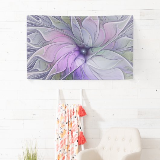 素晴らし美しいモダン抽象芸術フラクタルアートフラワー 横断幕 (インサイチュ)