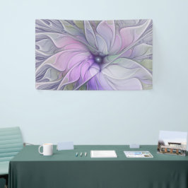 素晴らし美しいモダン抽象芸術フラクタルアートフラワー 横断幕