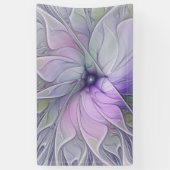 素晴らし美しいモダン抽象芸術フラクタルアートフラワー 横断幕 (縦)