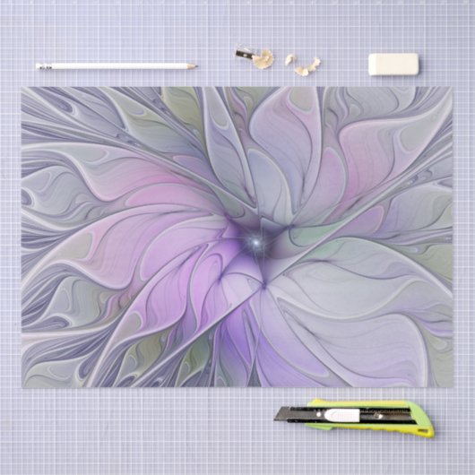 素晴らし美しいモダン抽象芸術フラクタルアートフラワー 薄葉紙 (クラフト)