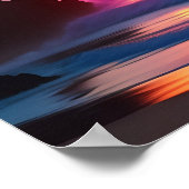 素晴らし色鮮やかサンセットデジタルプリント ポスター (角)