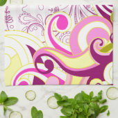 素晴らし花カッコいい可愛ガーリーレトロフローラ キッチンタオル (折り畳み)