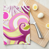 素晴らし花カッコいい可愛ガーリーレトロフローラ キッチンタオル (四つ折り)