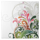 素晴らし花カッコいい可愛ガーリーレトロフローラ タイル (正面)