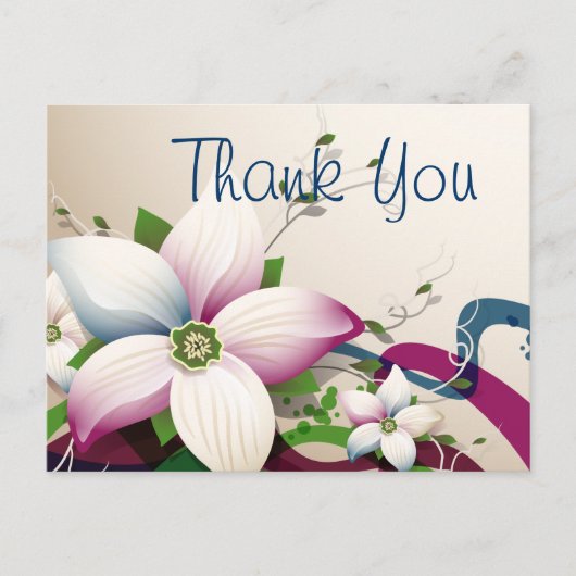 素晴らし花カッコいい可愛ガーリーレトロフローラ ポストカード (正面)