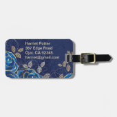 素晴らし花カッコいい可愛ガーリーレトロフローラ ラゲッジタグ (正面横)