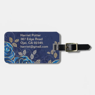 素晴らし花カッコいい可愛ガーリーレトロフローラ ラゲッジタグ