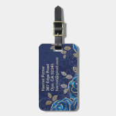 素晴らし花カッコいい可愛ガーリーレトロフローラ ラゲッジタグ (正面縦)