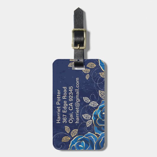 素晴らし花カッコいい可愛ガーリーレトロフローラ ラゲッジタグ (正面縦)