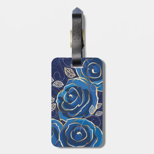 素晴らし花カッコいい可愛ガーリーレトロフローラ ラゲッジタグ (裏面縦)