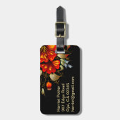 素晴らし花カッコいい可愛ガーリーレトロフローラ ラゲッジタグ (正面縦)