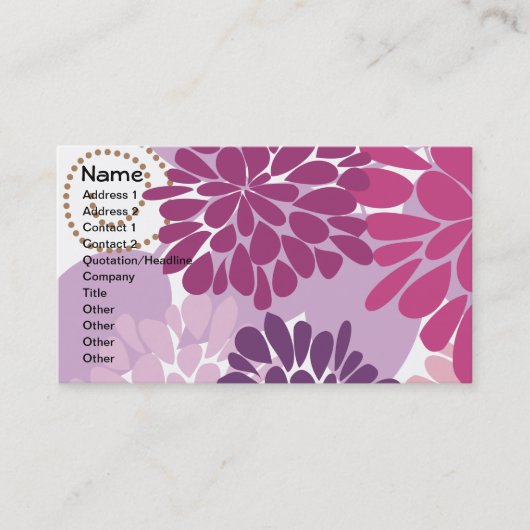 素晴らし花カッコいい可愛ガーリーレトロフローラ 名刺 (正面)