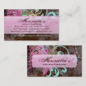 素晴らし花カッコいい可愛ガーリーレトロフローラ 名刺 (正面/裏面)