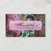 素晴らし花カッコいい可愛ガーリーレトロフローラ 名刺 (裏面)