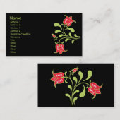 素晴らし花カッコいい可愛ガーリーレトロフローラ 名刺 (正面/裏面)