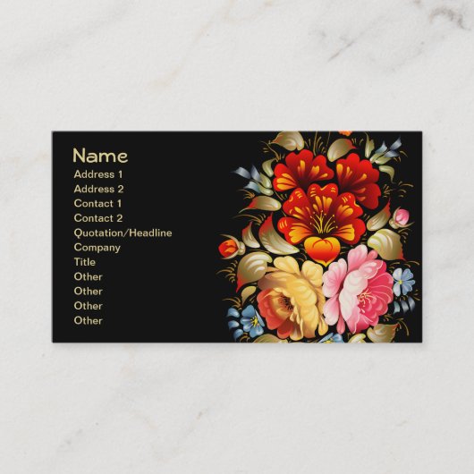 素晴らし花カッコいい可愛ガーリーレトロフローラ 名刺 (正面)