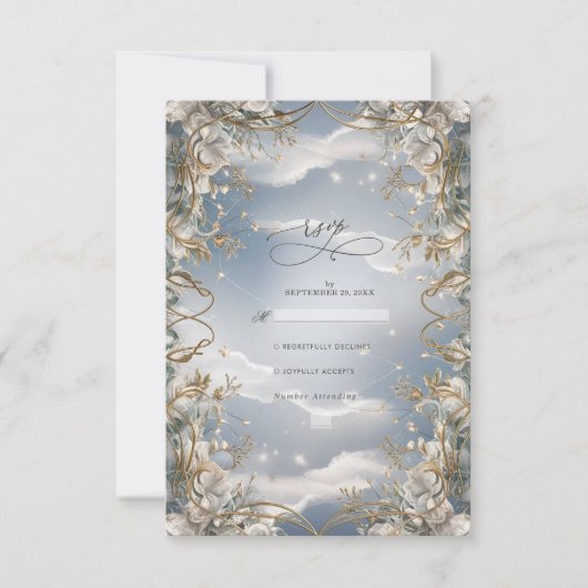 素晴らし花模様にゴールデン結婚ズ 出欠カード (正面)