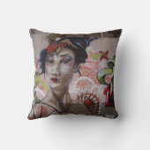 素晴らし芸者グラフィティ都市通りアート クッション (裏面)