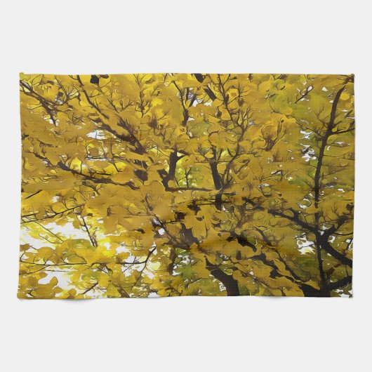 素晴らし葉抽象芸術芸術 キッチンタオル (横)