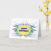 素晴らし詳細誕生日カード カード (黄色い花)