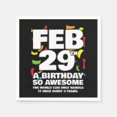 素晴らし誕生日2024うるう日うるう年2月29日 スタンダードカクテルナプキン (正面)