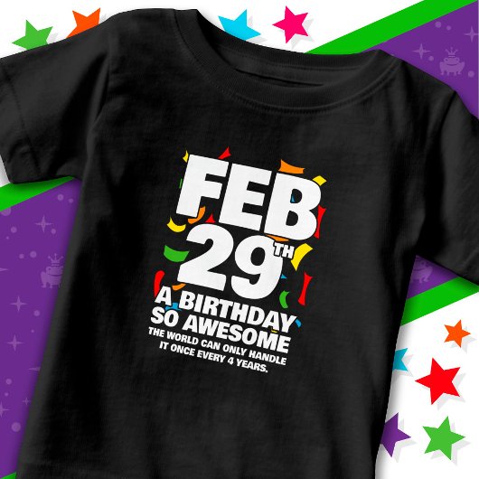 素晴らし誕生日2024うるう日うるう年2月29日 ベビーTシャツ