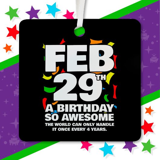 素晴らし誕生日2024うるう日うるう年2月29日 メタルオーナメント