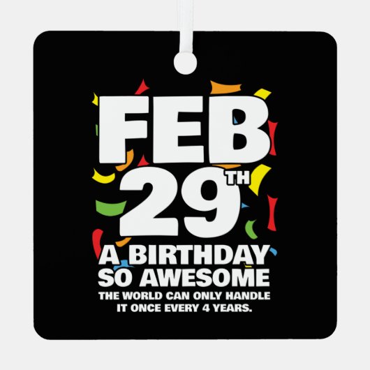 素晴らし誕生日2024うるう日うるう年2月29日 メタルオーナメント (裏面)